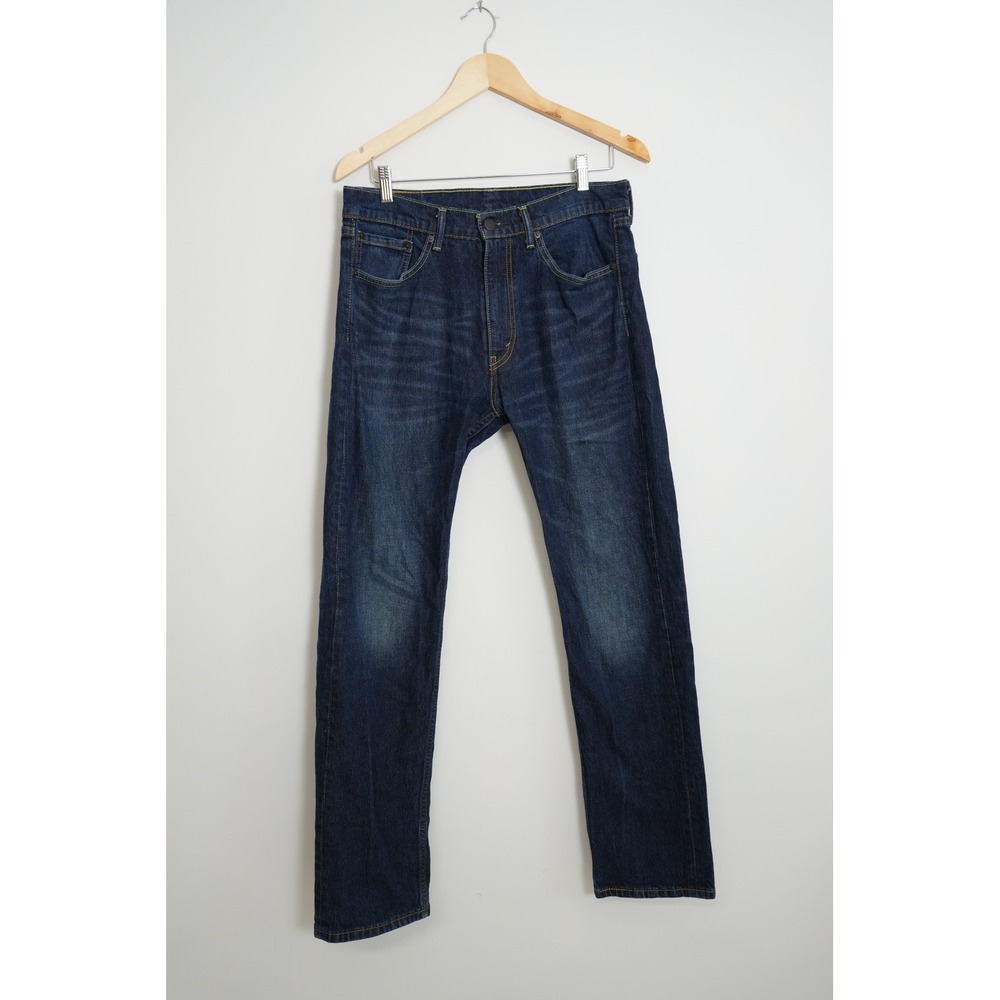 Men's Levi 505 Dark Wash Denim Jeans 33Wx32L